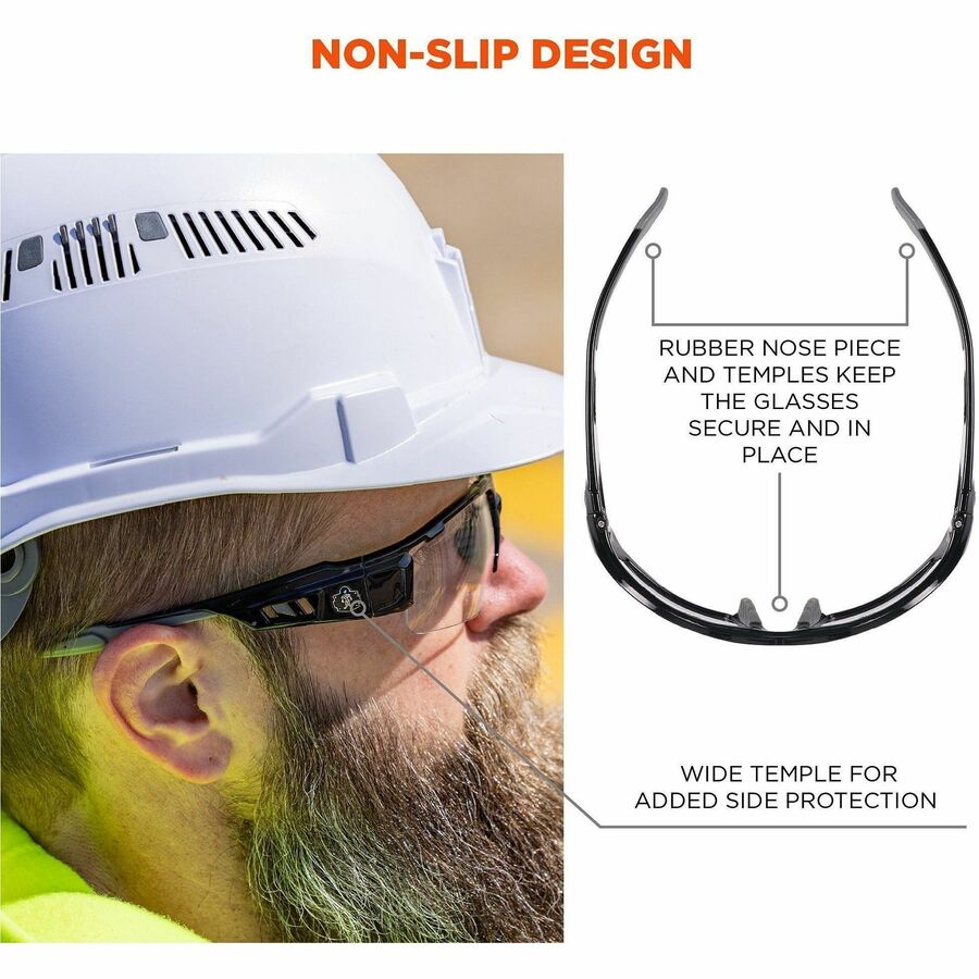 Ergodyne Clear Lens/Gray Half Frame Safety Glasses