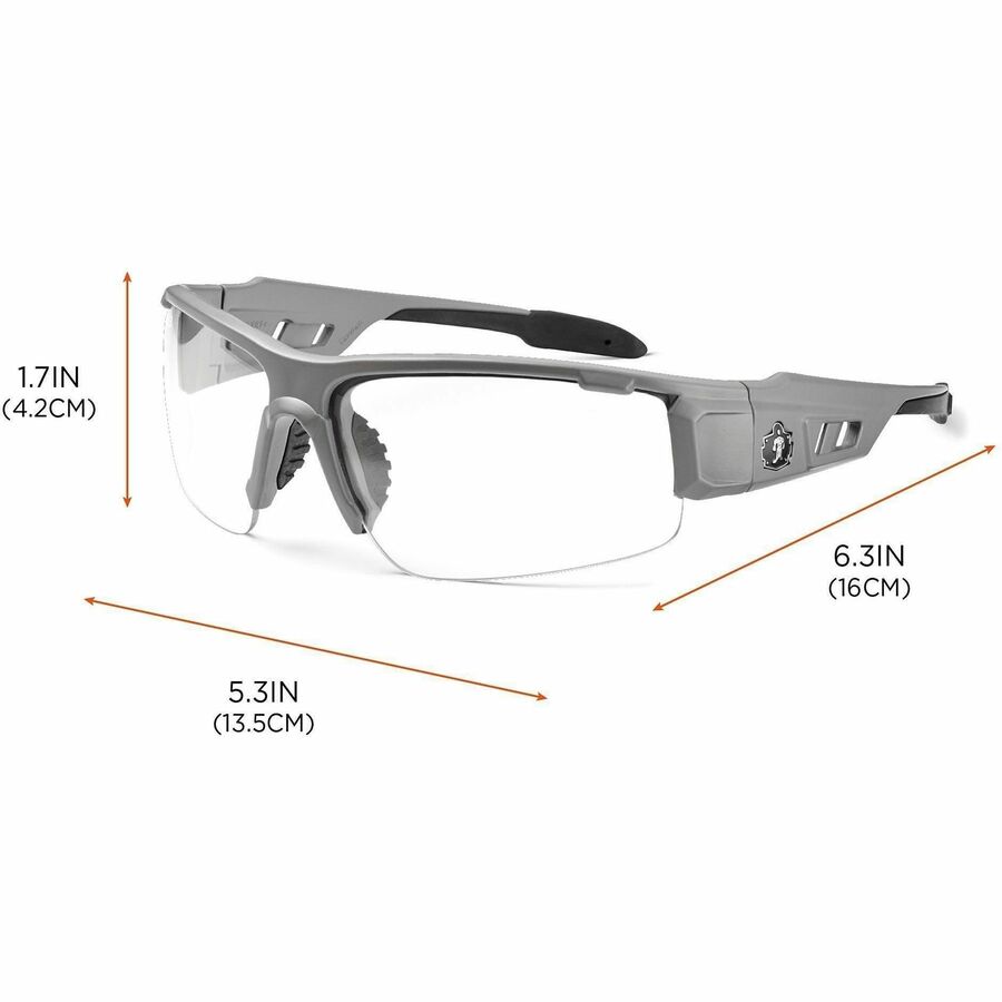 Ergodyne Clear Lens/Gray Half Frame Safety Glasses