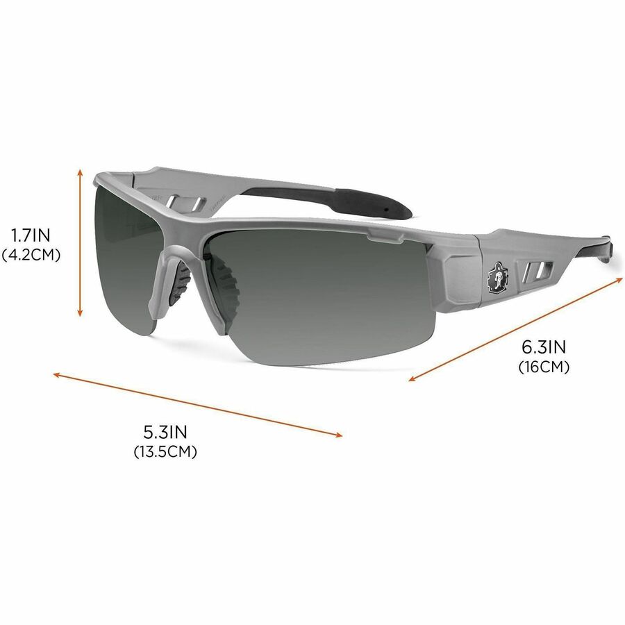 Ergodyne Smoke Lens/Gray Half Frame Safety Glasses