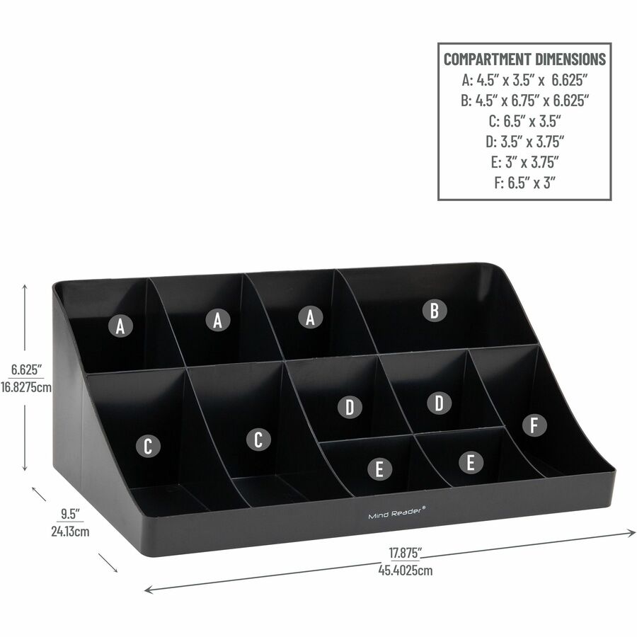 Mind Reader EMS Mind Coffee Condiment Organizer