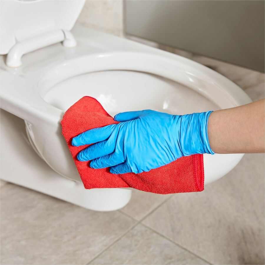 Rubbermaid Commercial HYGEN r-40 Recycled Microfiber Cloths, 12"x12" , Red