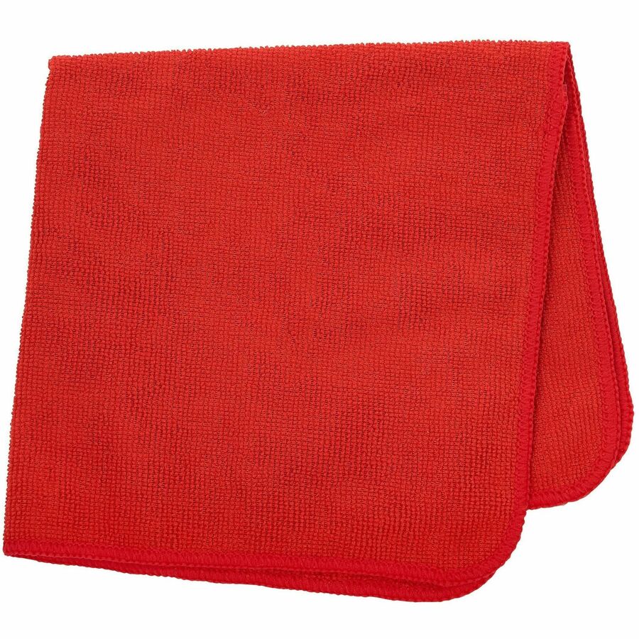 Rubbermaid Commercial HYGEN r-40 Recycled Microfiber Cloths, 12"x12" , Red