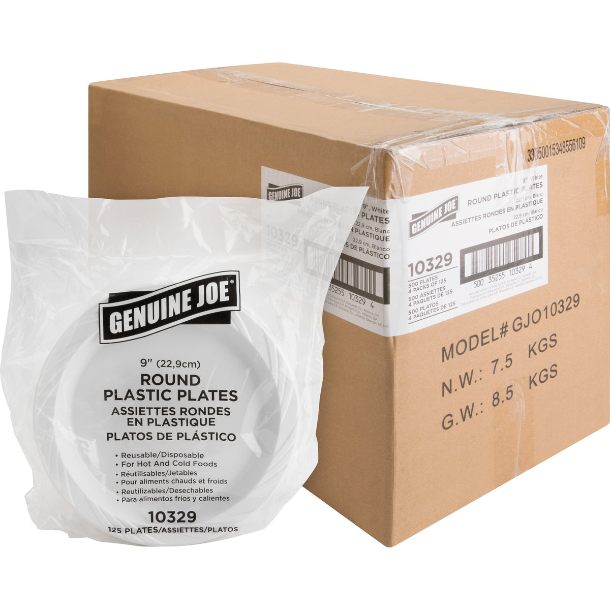 Genuine Joe 9" Reusable Plastic Plates