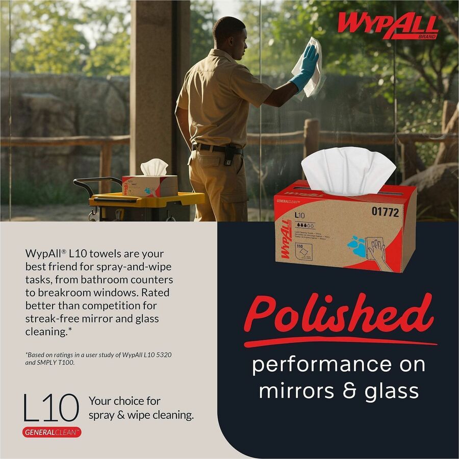 Wypall GeneralClean L10 Light Cleaning Towels - Pop-Up Box
