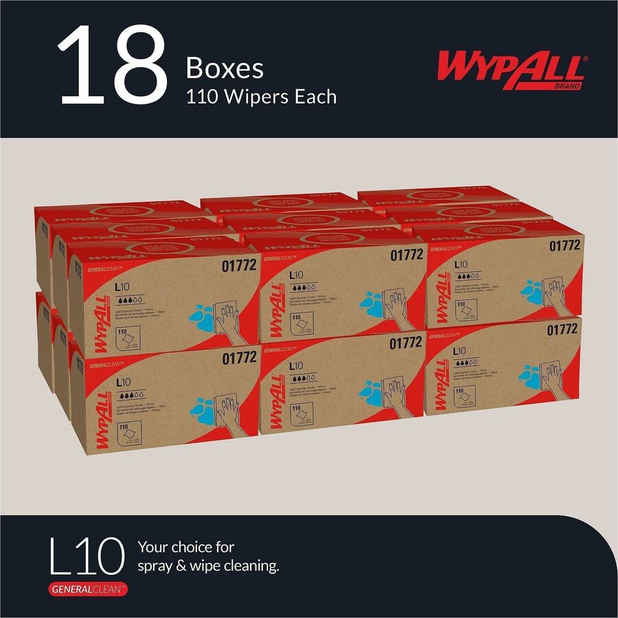 Wypall GeneralClean L10 Light Cleaning Towels - Pop-Up Box