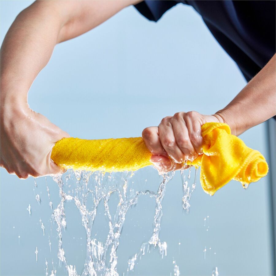 Rubbermaid Commercial HYGEN r-40 Recycled Microfiber Cloths, 12"x12" , Yellow