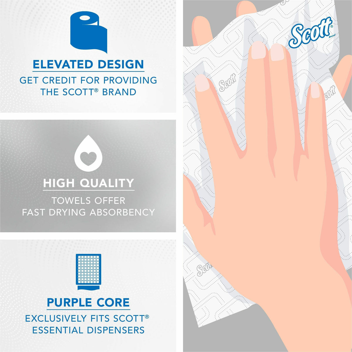 Scott Essential High Capacity Hard Roll Paper Towels with Absorbency Pockets