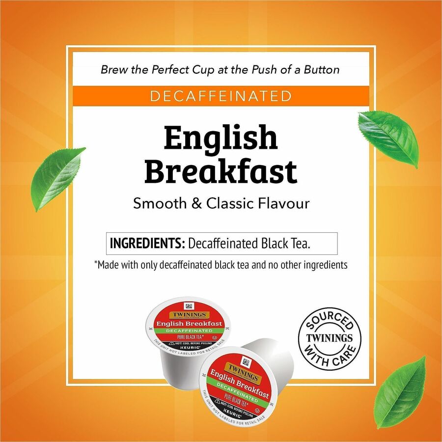 Twinings of London Decaf English Breakfast Black Tea K-Cup