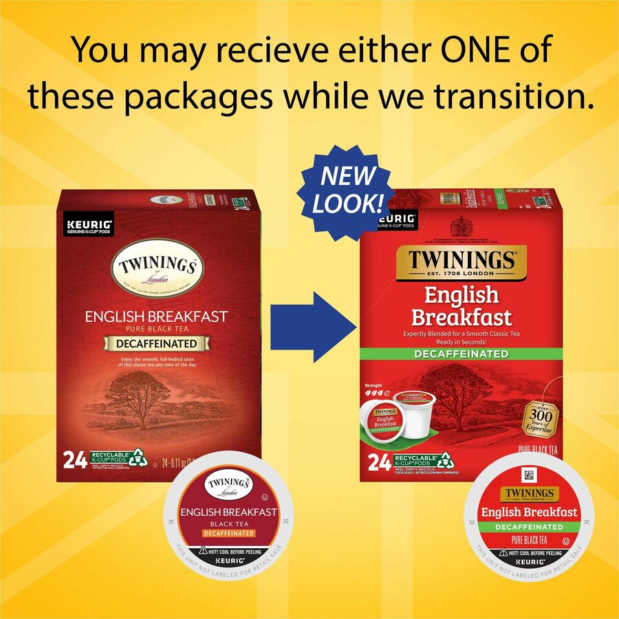 Twinings of London Decaf English Breakfast Black Tea K-Cup