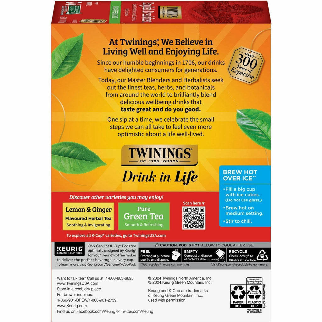 Twinings of London Decaf English Breakfast Black Tea K-Cup