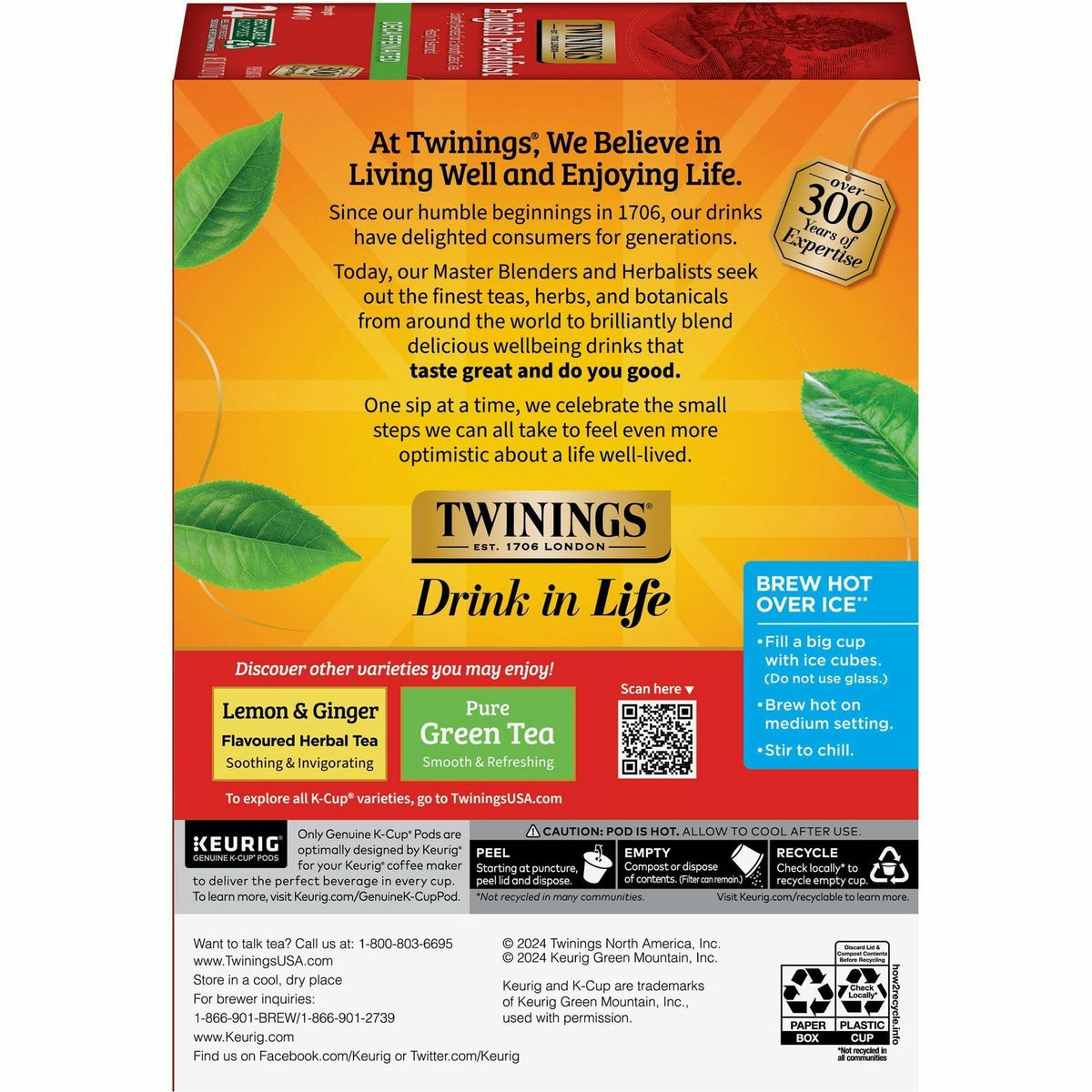 Twinings of London Decaf English Breakfast Black Tea K-Cup
