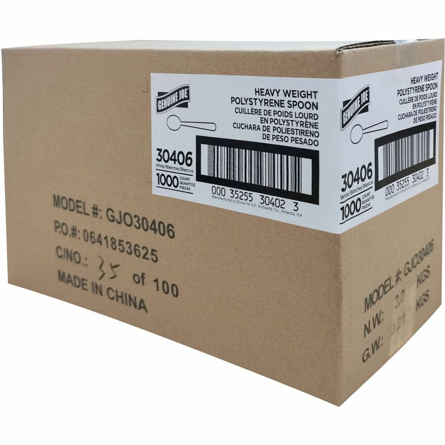 Genuine Joe Medium-Heavyweight Plastic Soup Spoons