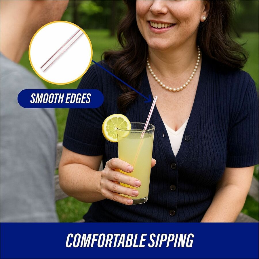 Genuine Joe Jumbo Striped Straws
