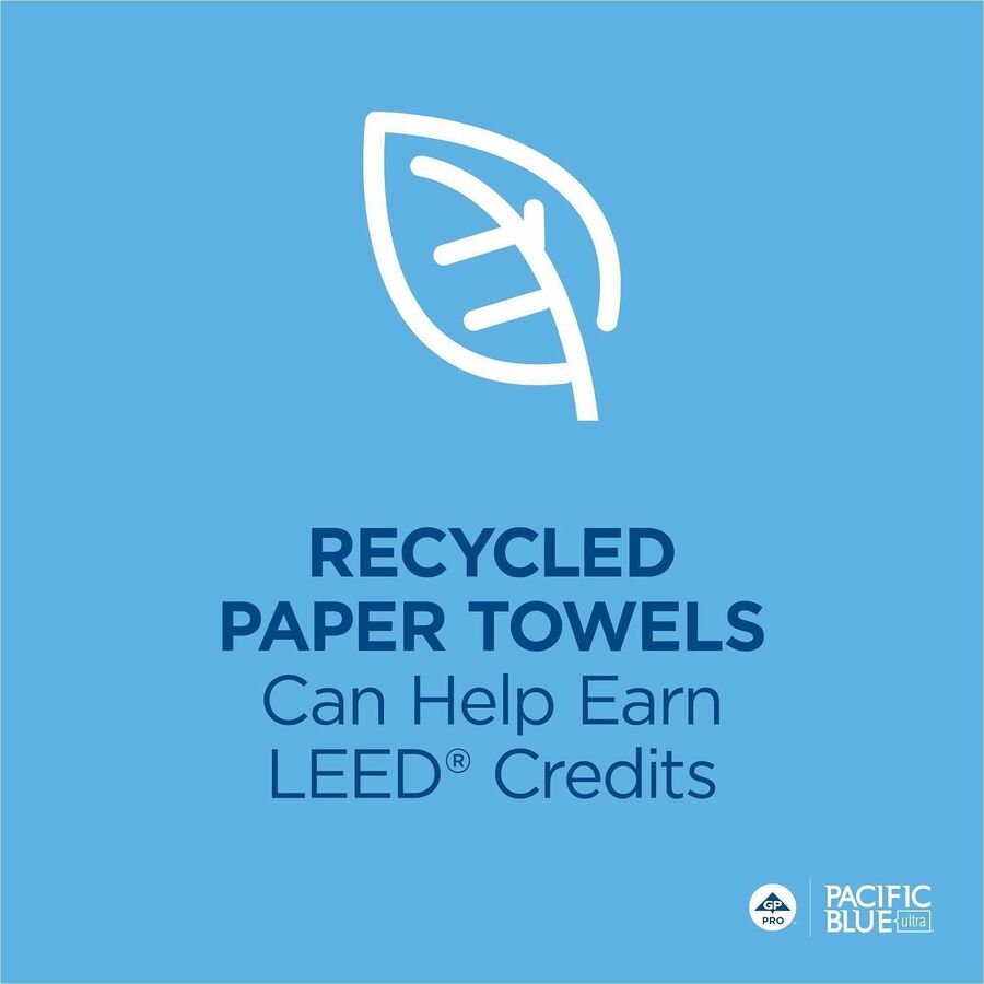 Pacific Blue Ultra High-Capacity Recycled Paper Towel Rolls