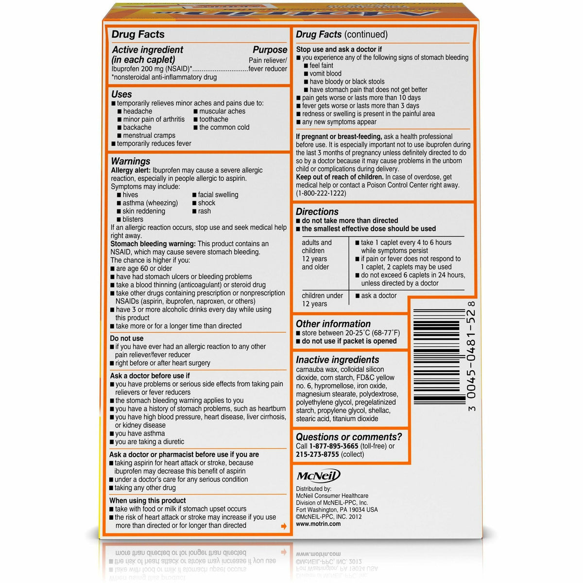 Motrin IB Ibuprofen Tablets
