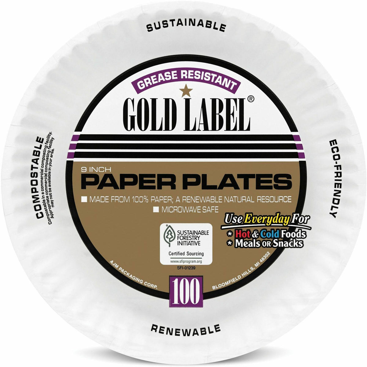 Gold Label 9" Dinnerware Paper Plates