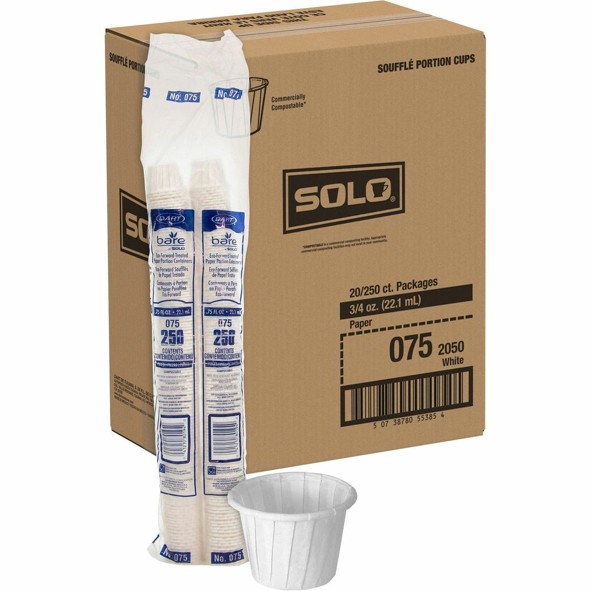 Solo 0.75 oz Treated Paper Souffle Portion Cups