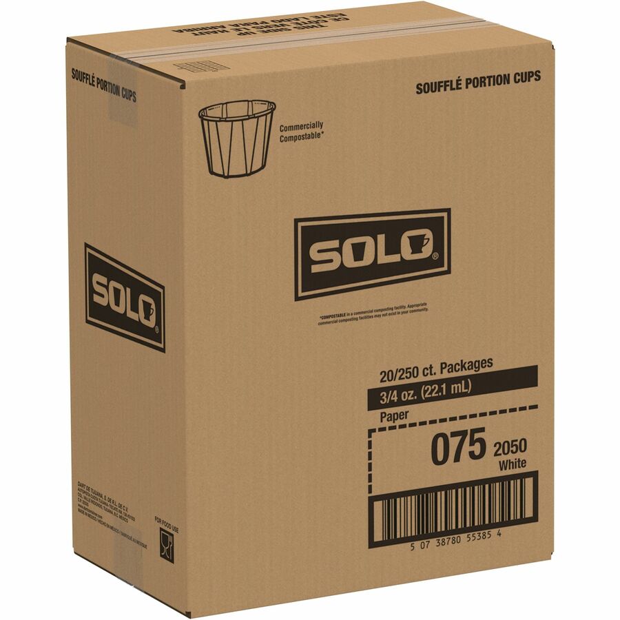 Solo 0.75 oz Treated Paper Souffle Portion Cups