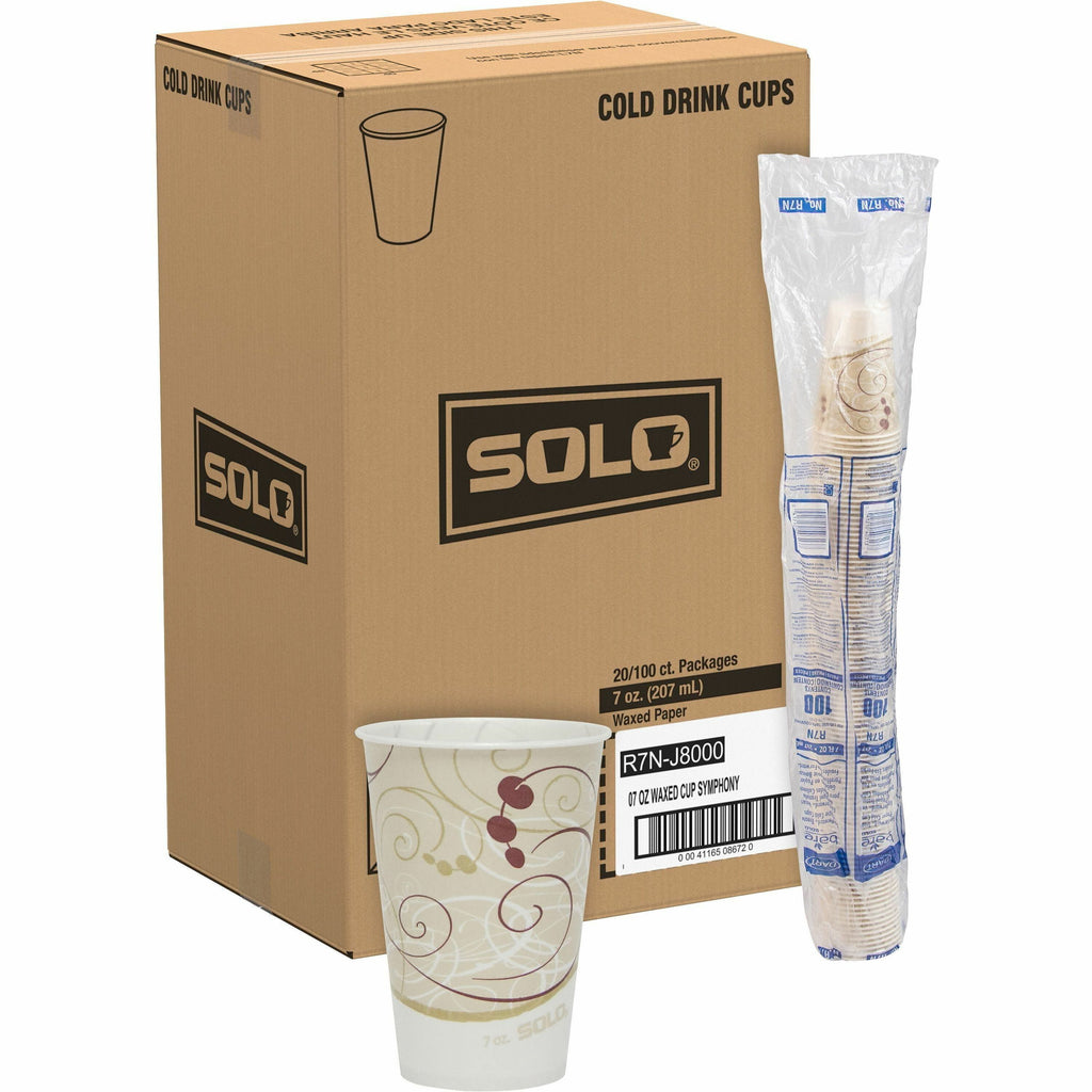 Solo 7 oz Waxed Paper Cold Cups