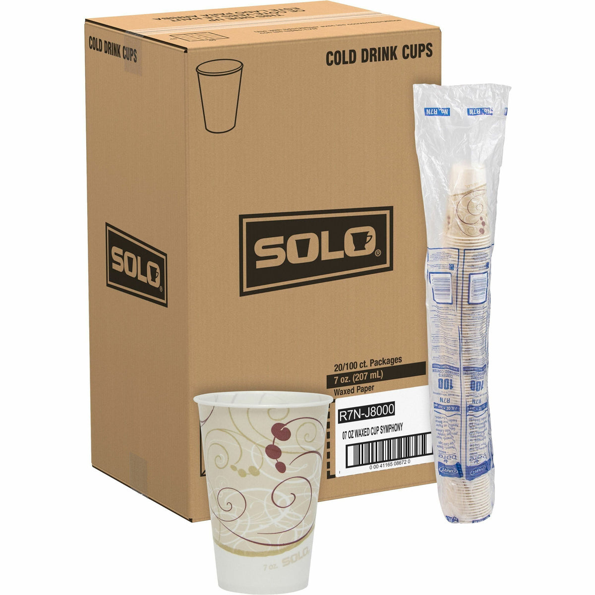Solo 7 oz Waxed Paper Cold Cups