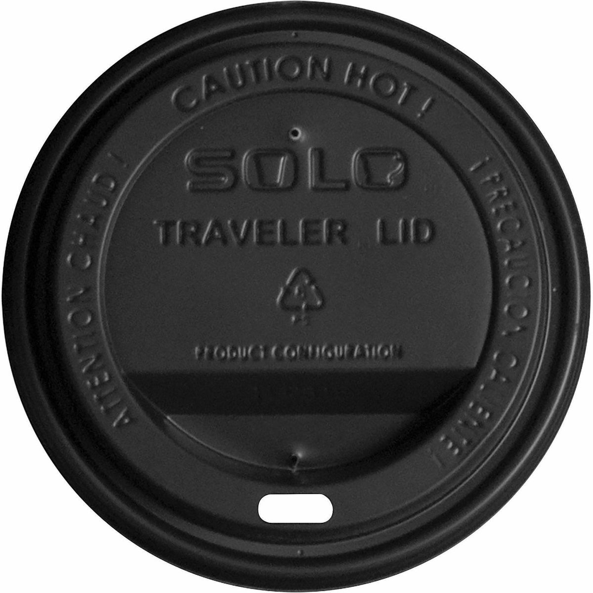 Solo 10-24 oz PS Plastic Traveler Dome Cup Lid - Black