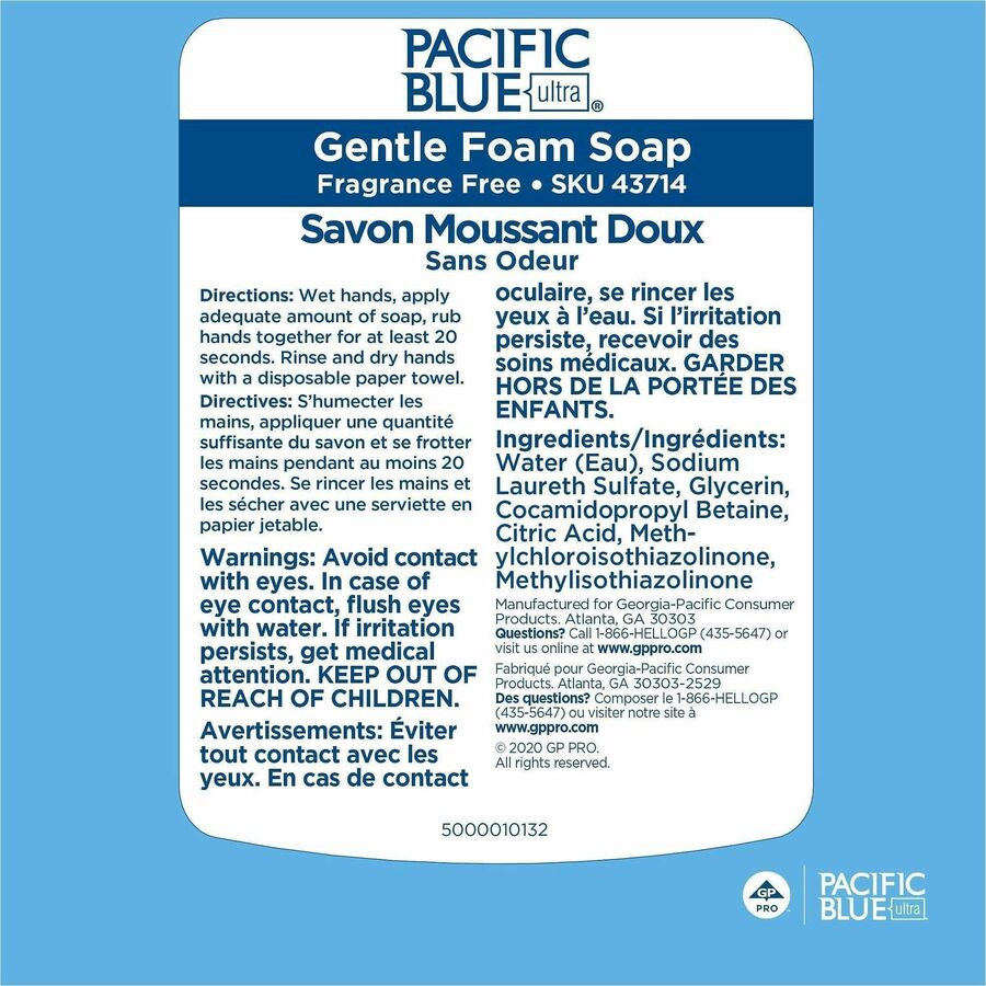 Pacific Blue Ultra Gentle Foam Soap Manual Dispenser Refills