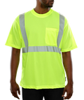 Reflective Apparel Hi-Vis Micromesh Pocket Safety Shirt with 3M Comfort Trim, ANSI Class 2, Lime