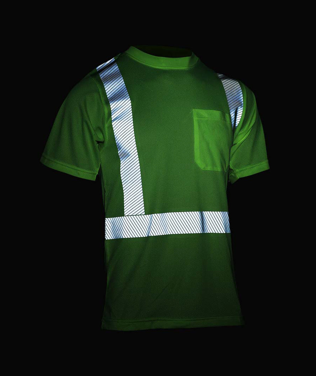 Reflective Apparel Hi-Vis Micromesh Pocket Safety Shirt with 3M Comfort Trim, ANSI Class 2, Lime view 4
