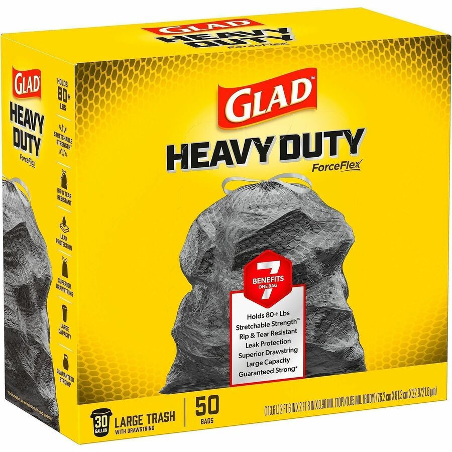 Glad ForceFlex Heavy-Duty Large Drawstring Trash Bags