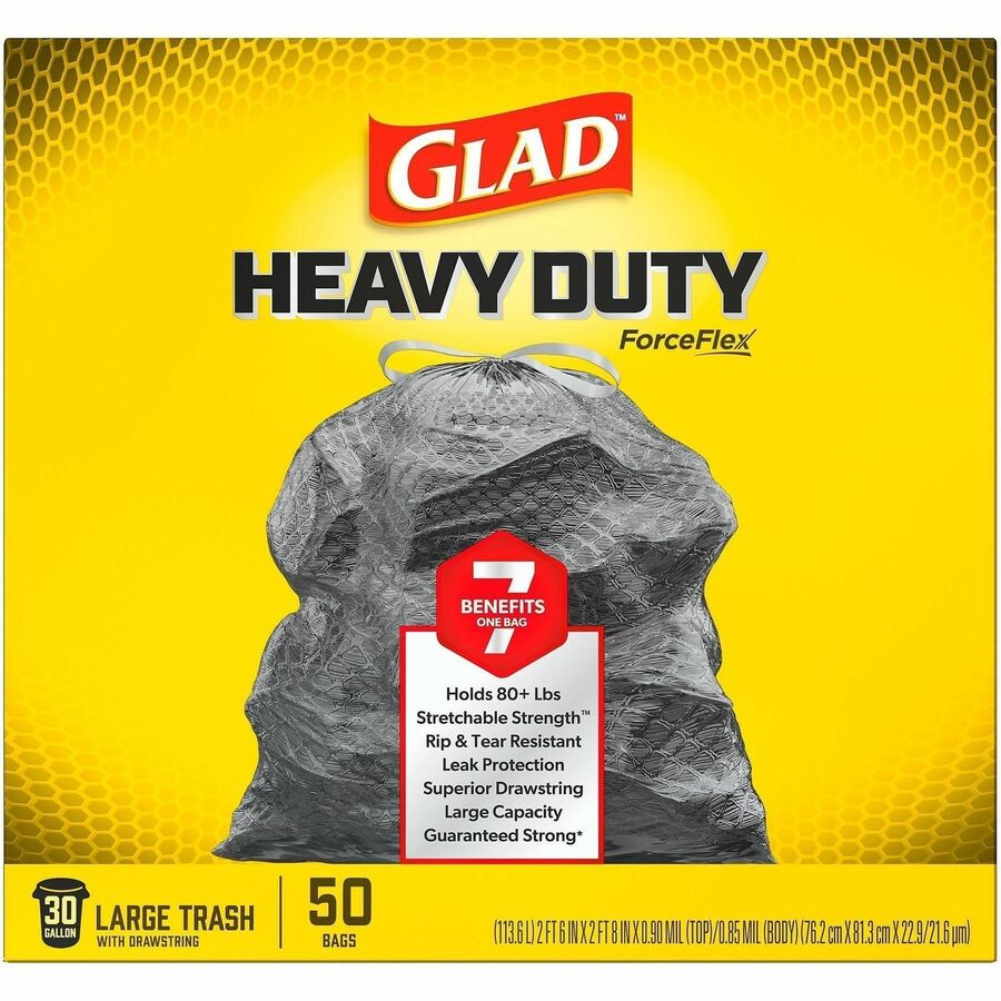 Glad ForceFlex Heavy-Duty Large Drawstring Trash Bags