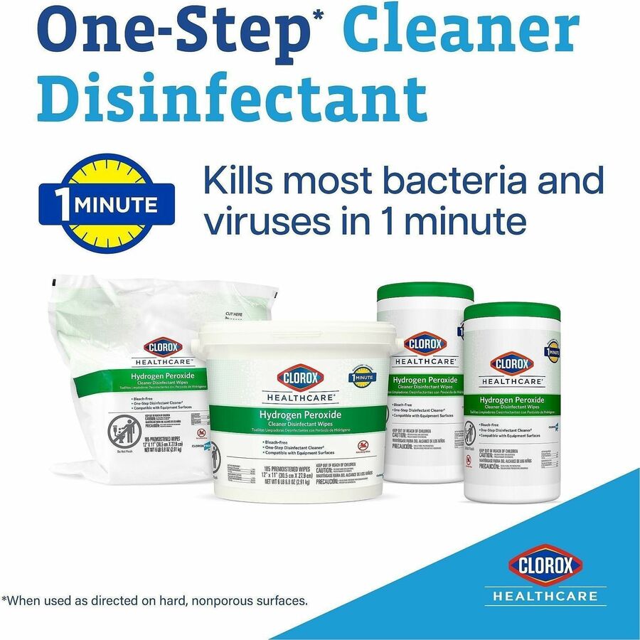 Clorox Healthcare Hydrogen Peroxide Cleaner Disinfectant Wipes Bucket Refill