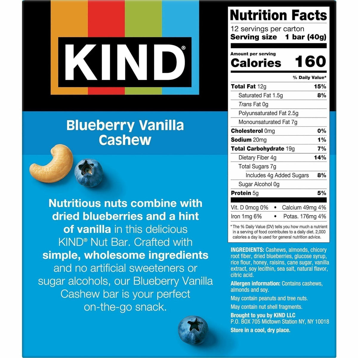KIND Blueberry Vanilla Cashew Nut Bars