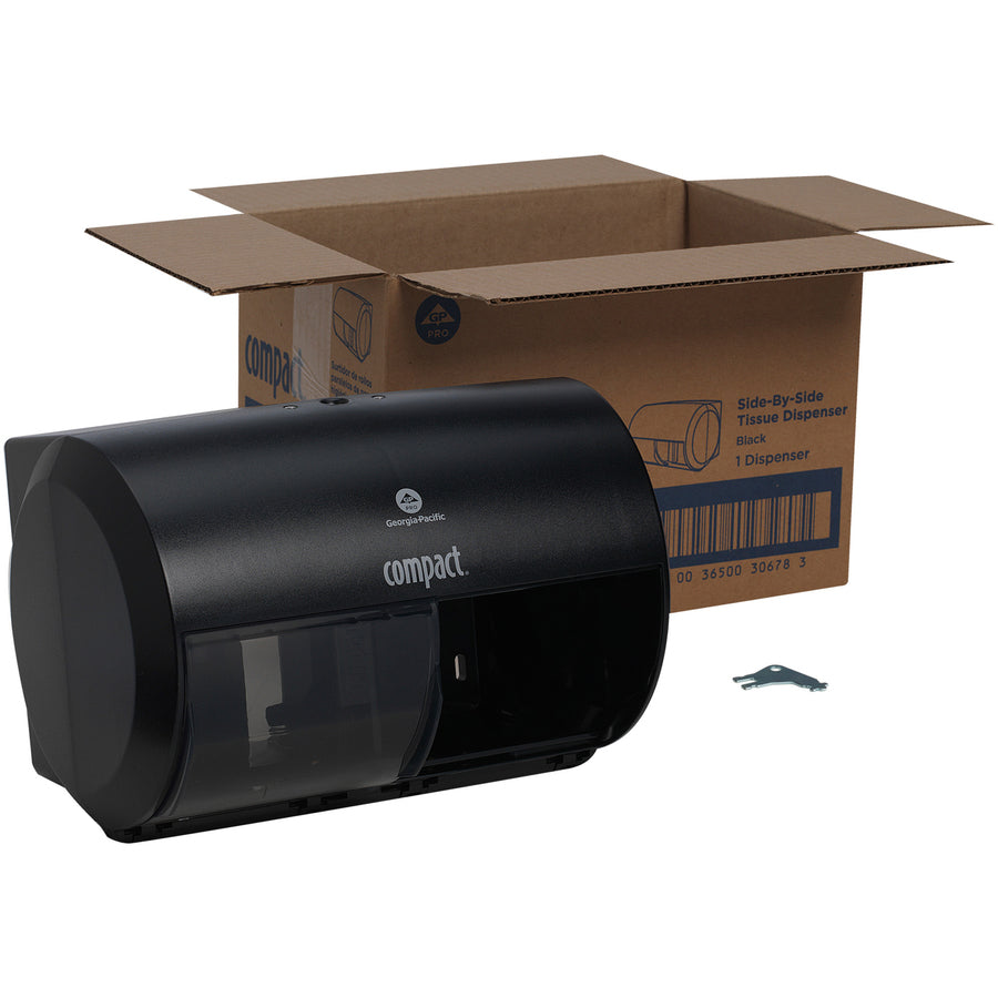 Compact 2-Roll Side-by-Side Coreless High-Capacity Toilet Paper Dispenser