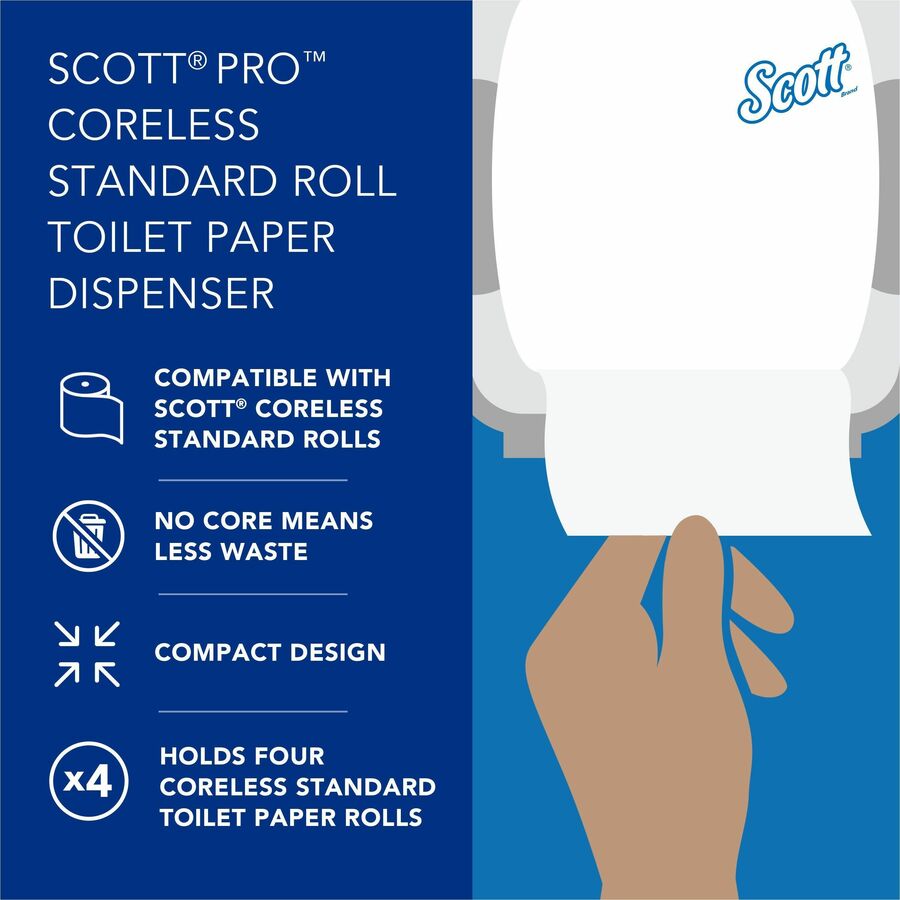 Scott Pro High-Capacity Coreless Standard Roll Toilet Paper Dispenser