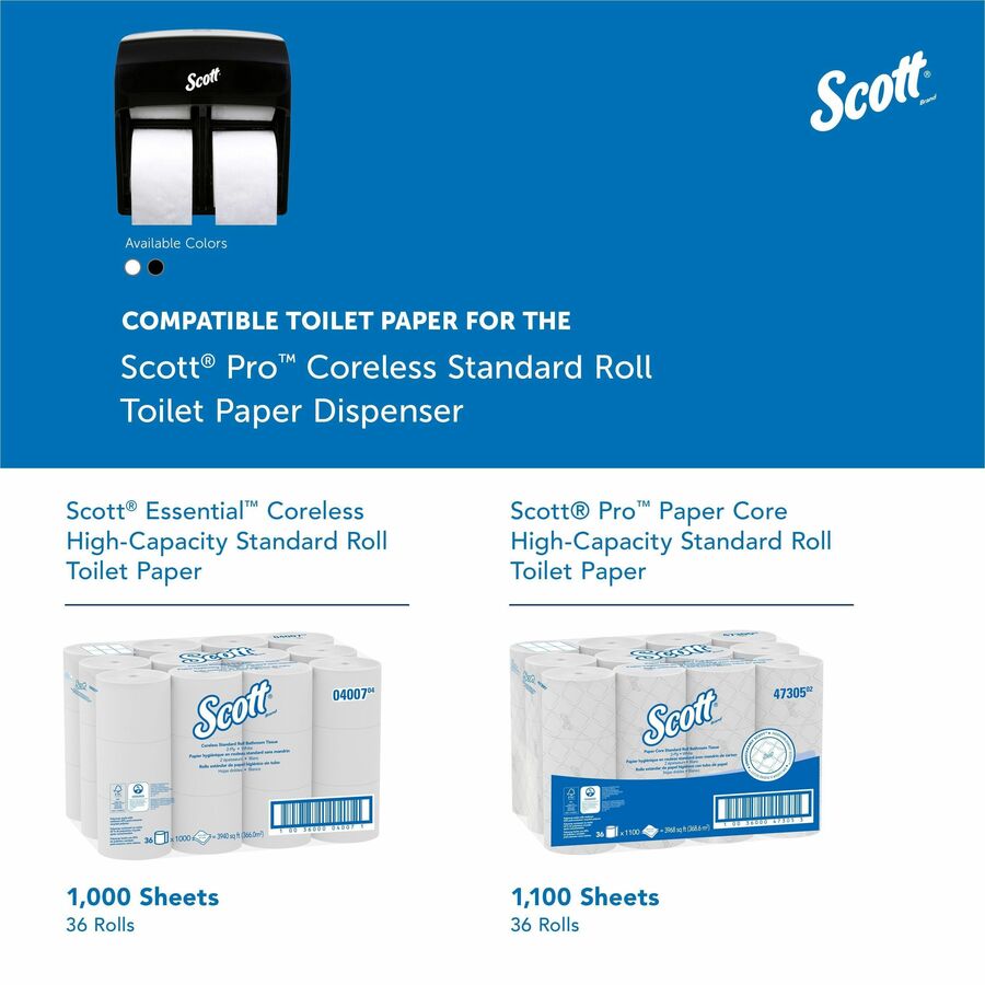 Scott Pro High-Capacity Coreless Standard Roll Toilet Paper Dispenser