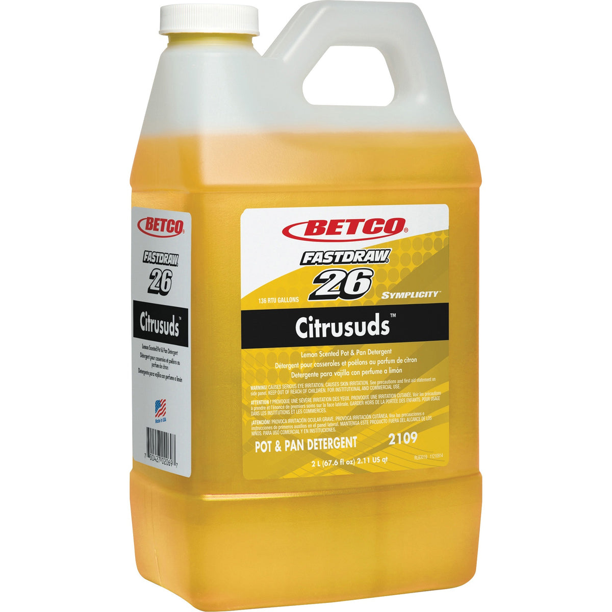Betco Symplicity FastDraw 26 Citrusuds Pot/Pan Detergent