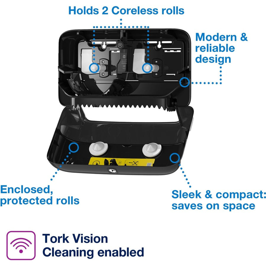TORK OptiServe Coreless Twin Bath Tissue Roll Dispenser T7