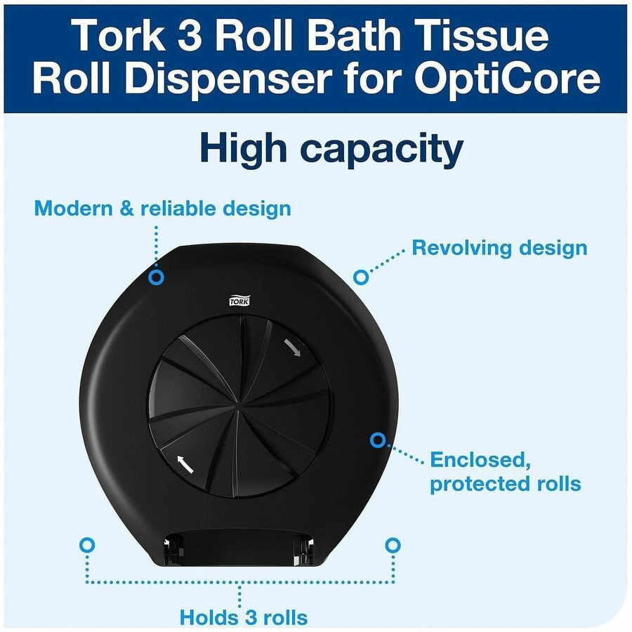 TORK 3 Roll Bath Tissue Roll Dispenser for OptiCore