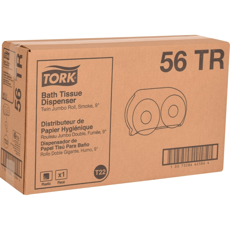 TORK Twin Jumbo Bath Tissue Roll Dispenser, 9 inch Single