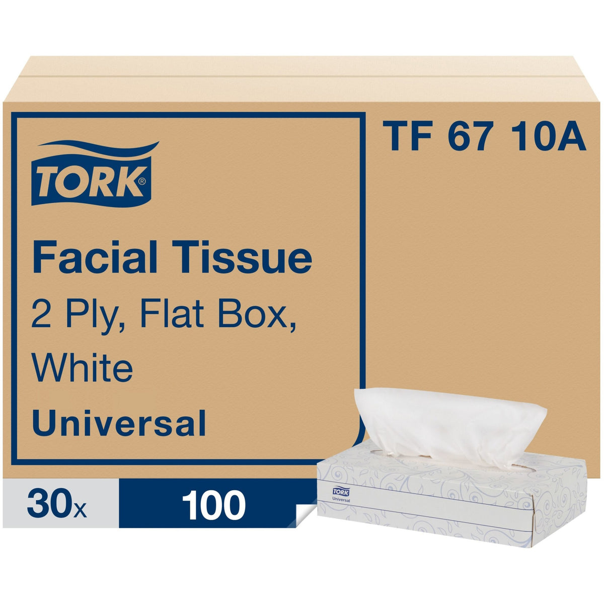 TORK Universal Facial Tissue Flat Box