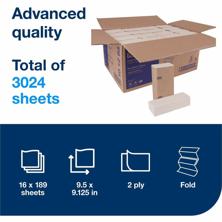TORK Advanced Xpress Multifold Hand Towel, 3-Panel