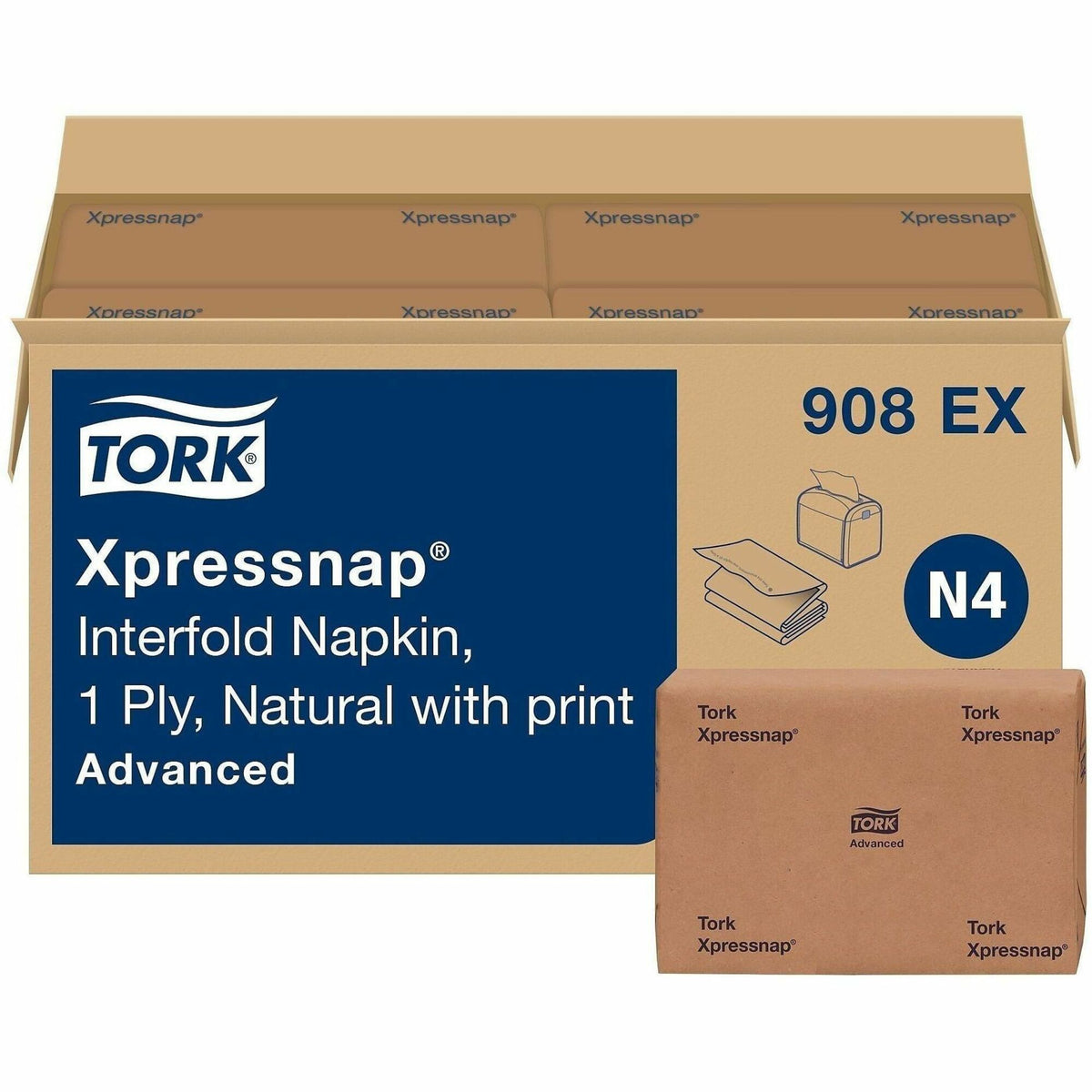 TORK Xpressnap Natural Environmental Print Dispenser Napkin N4