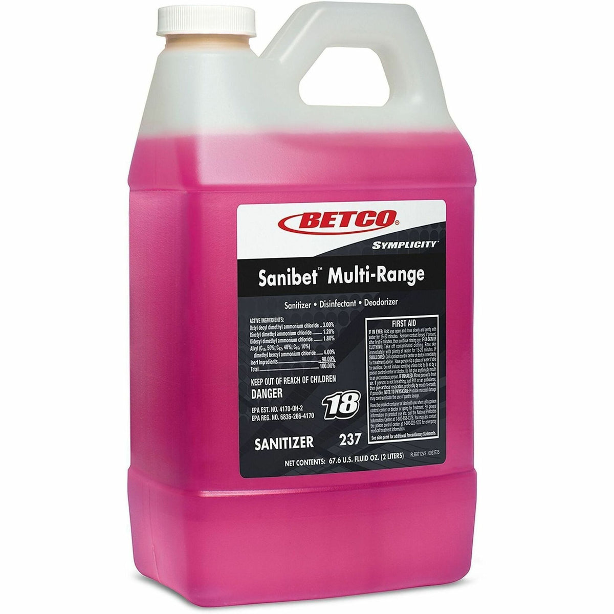 Betco Symplicity FastDraw 18 Sanibet MultiRange Sanitizer
