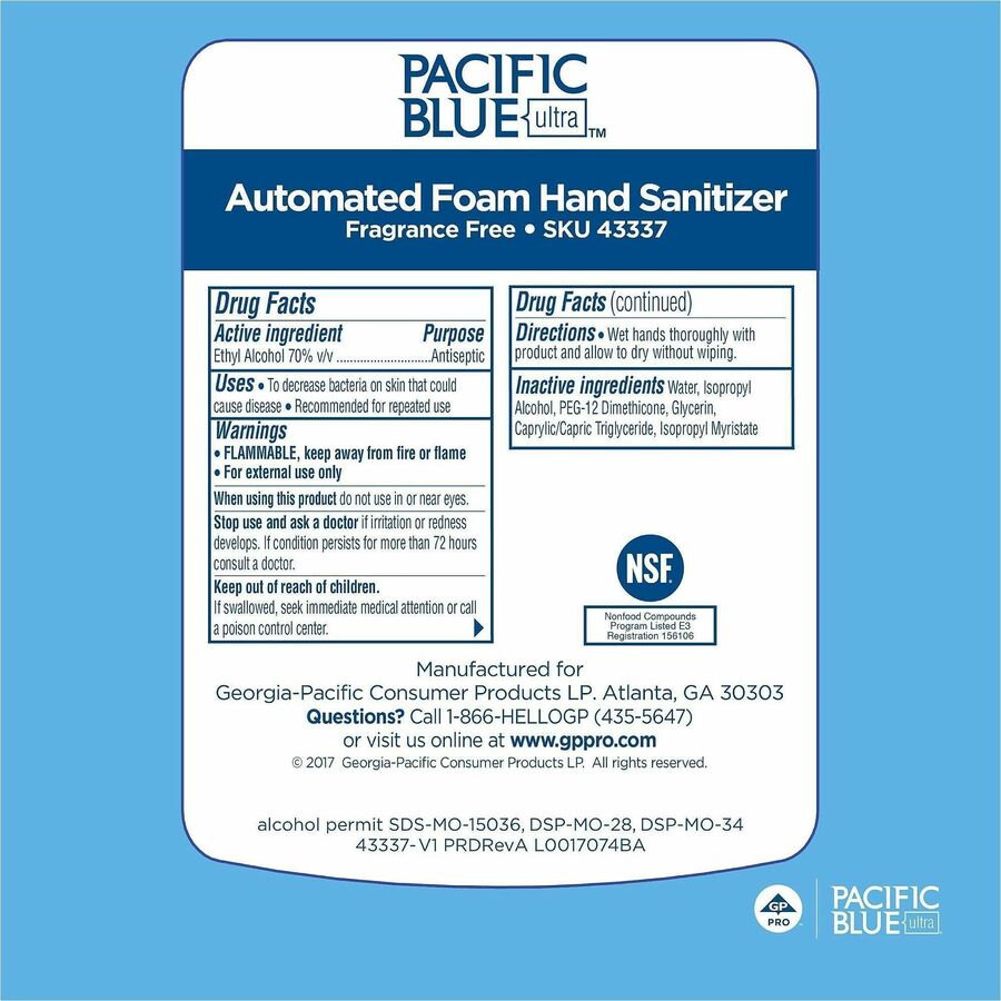 Pacific Blue Ultra Hand Sanitizer Foam Refill