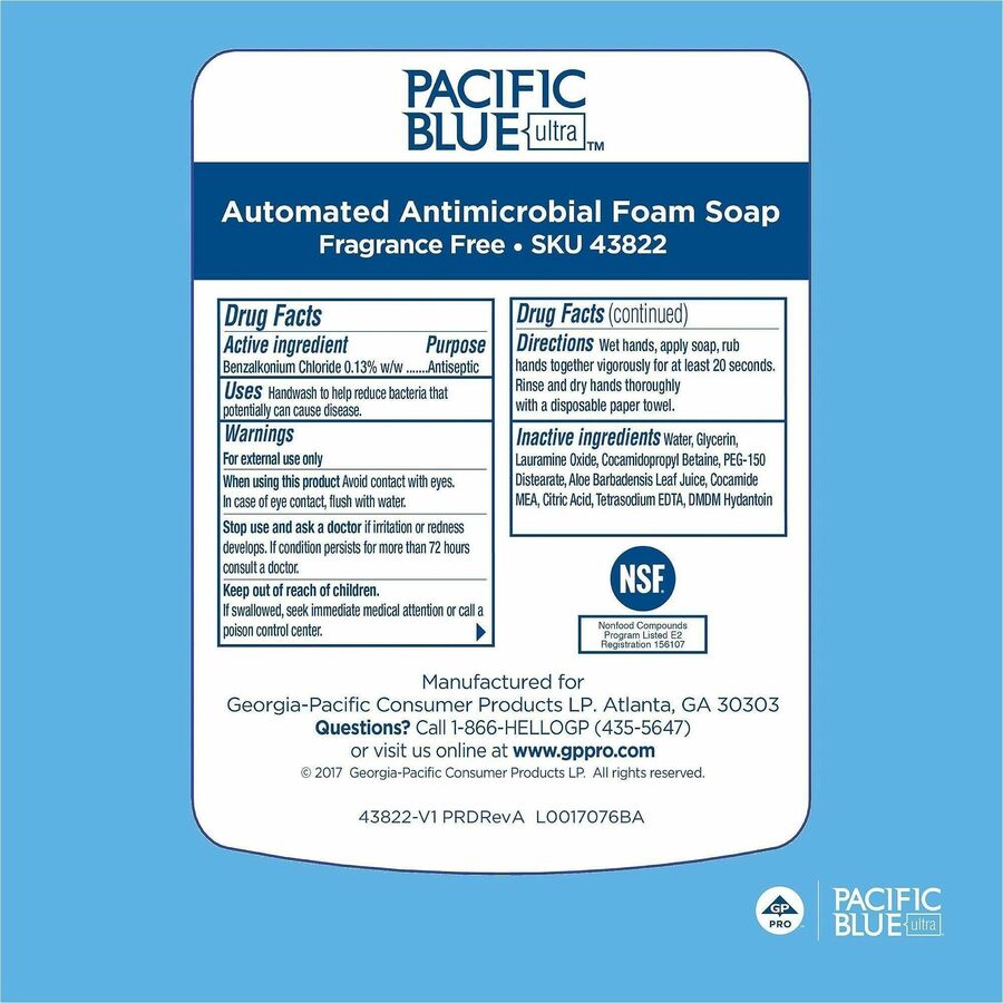 Pacific Blue Ultra Antimicrobial Foam Soap Automated Touchless Dispenser Refills