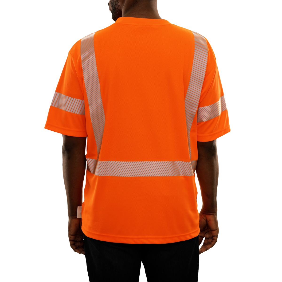 Reflective Apparel Hi-Vis Birdseye Pocket Safety T-Shirt with 3M Comfort Trim, ANSI Class 3, Orange view 3