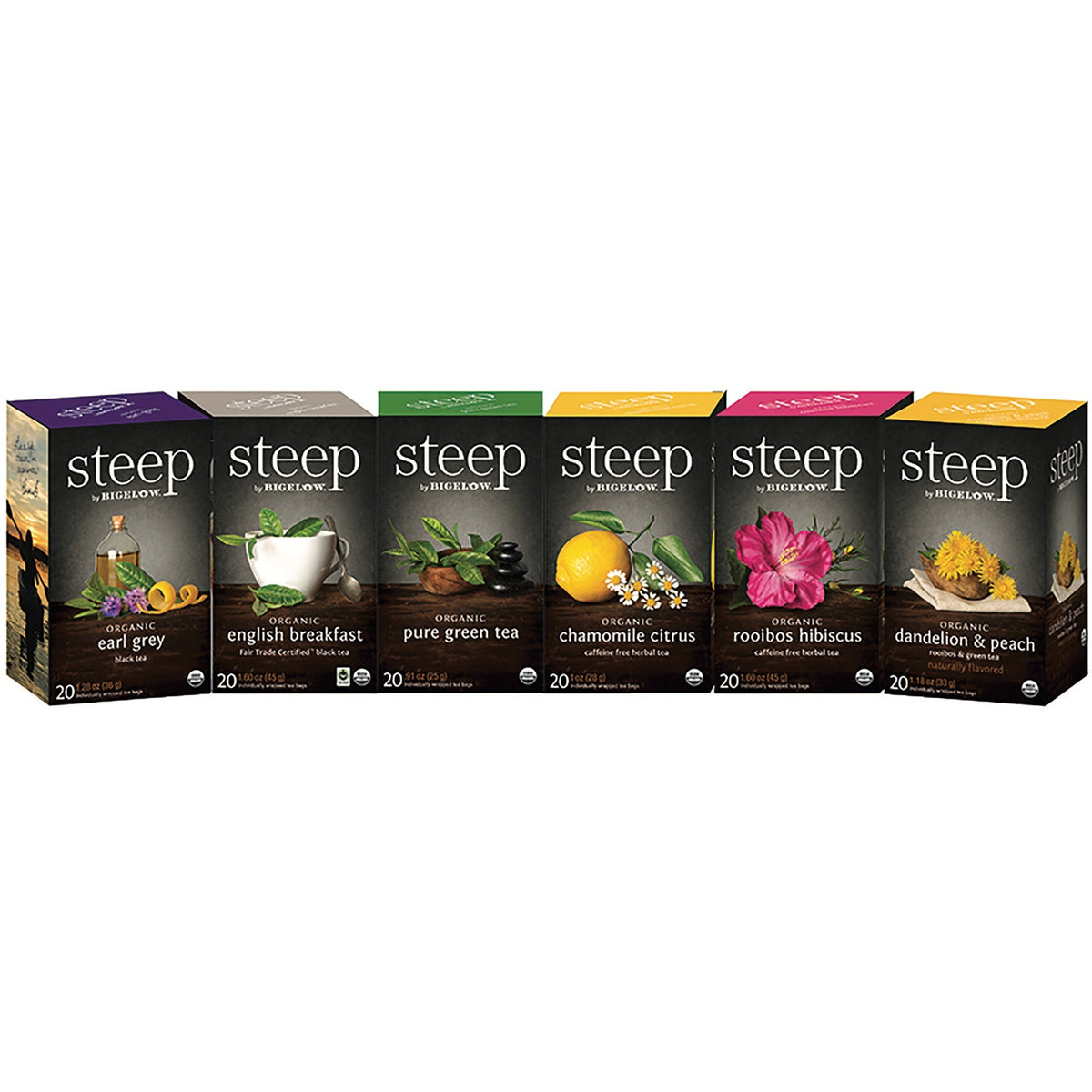 Steep by Bigelow® Organic Assorted Flavor Bag