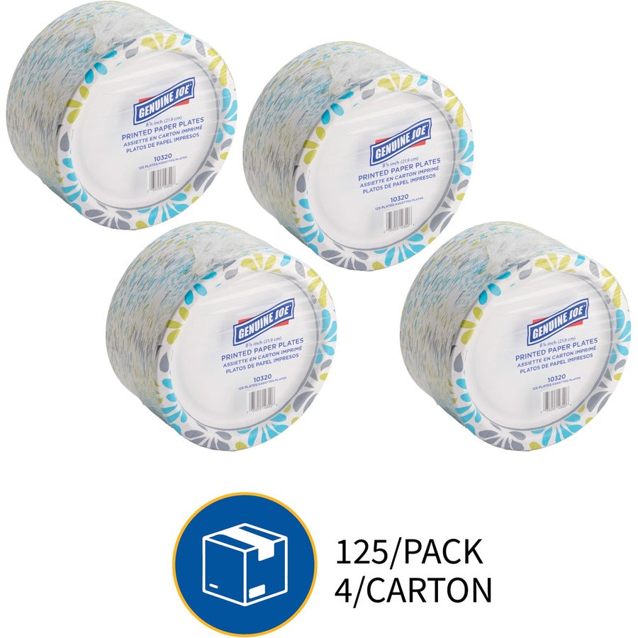 Genuine Joe 9" Printed Paper Plates