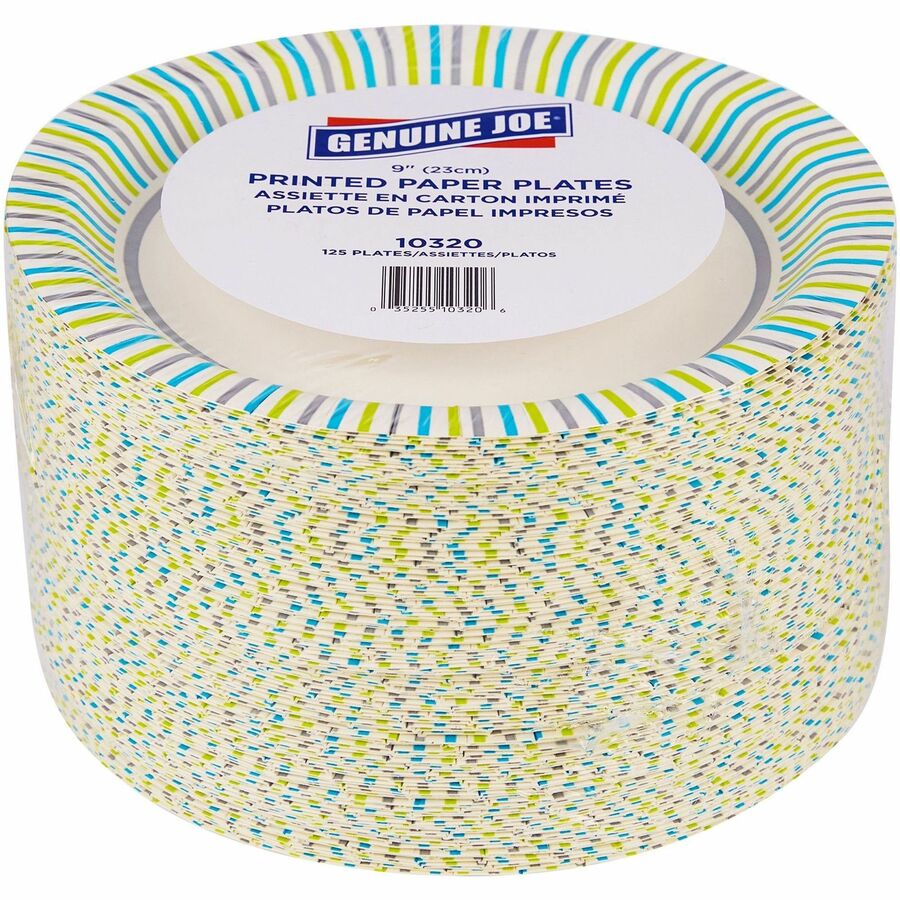 Genuine Joe 9" Printed Paper Plates