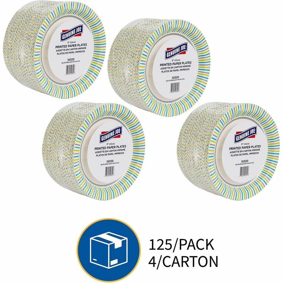 Genuine Joe 9" Printed Paper Plates